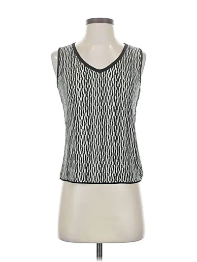 Pre-owned Sigrid Olsen Sleeveless Top Silver V Neck Tops