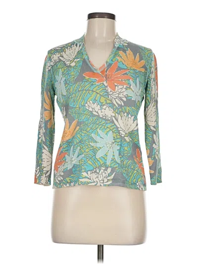 Pre-owned Sigrid Olsen Sport 3/4 Sleeve Blouse In Blue