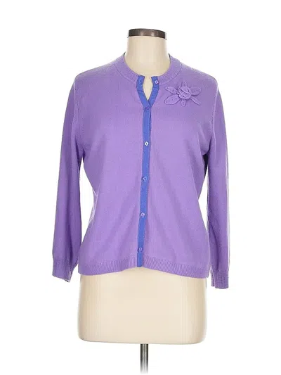 Pre-owned Sigrid Olsen Sport Silk Cardigan Sweater In Purple