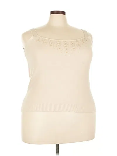 Pre-owned Sigrid Olsen Sweater Vest In White