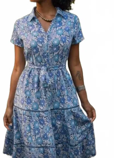 Sigrid Olsen Sylvia Midi Dress In Poppy Print Blue In Multi