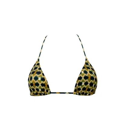 Siguelsol Women's Green / Yellow / Orange Kiwi Triangle Top