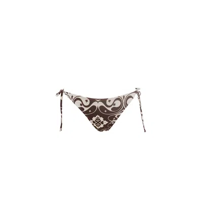 Siguelsol Women's White / Brown Trippy Stelle Lace Up Bottom In White/brown