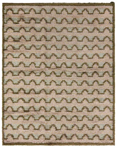 Pre-owned Sigvard Bernadotte Vintage Swedish Beige With Tan Rug Pile Rug By  In Brown