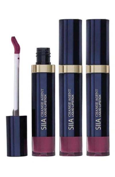 Siia Cosmetics 3-pc. Change Agent Long-lasting Matte Liquid Lipstick Trio Set In Purple