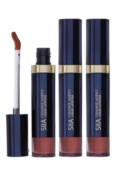 Siia Cosmetics 3-pc. Change Agent Long-lasting Matte Liquid Lipstick Trio Set In Sunset Coral