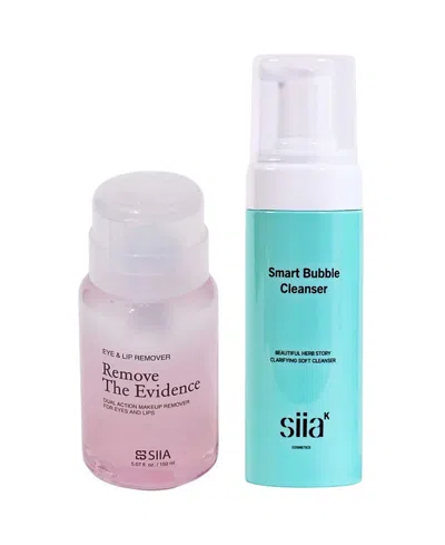 Siia Cosmetics Double Cleanse Duo Set Of 2 In Transparent