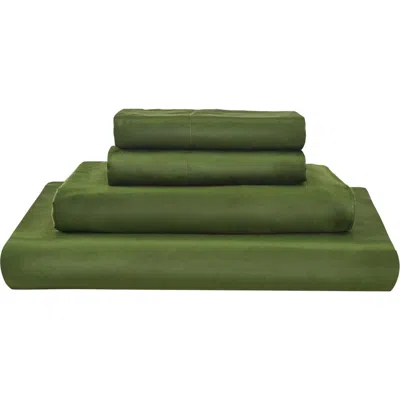 Sijo 400 Thread Luxesoft Organic Cotton Sateen Sheet Set In Forest