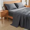 Sijo 400 Thread Luxesoft Organic Cotton Sateen Sheet Set In Storm