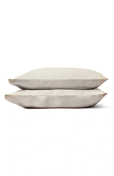 Sijo Set Of 2 400 Thread Count Organic Cotton Percale Pillowcases In Fog