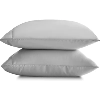 Sijo Set Of 2 Sateen Pillowcases In Gray