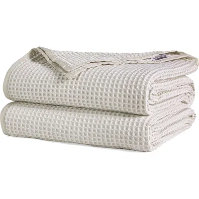 Sijo Waffle Knit Bed Blanket In Fog