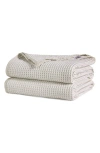 Sijo Waffle Knit Bed Blanket In Fog