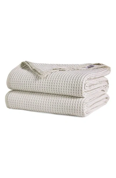 Sijo Waffle Knit Bed Blanket In Fog