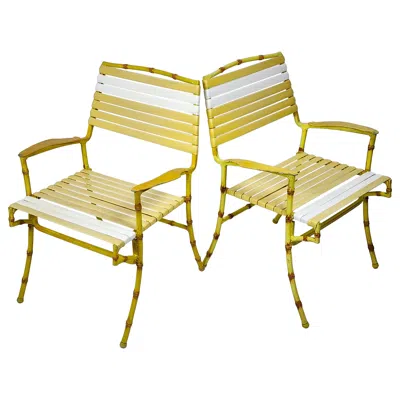 Pre-owned Sika Design 1950s 3 Outdoor Faux Bamboo Patio Chair Made Of Thick Casted Aluminium , Usa In Sand