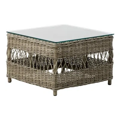 Sika Design Anna Outdoor Ottoman In Antique,glass Table Top