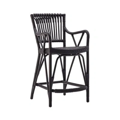 Sika Design Blues Rattan Counter Stool In Black