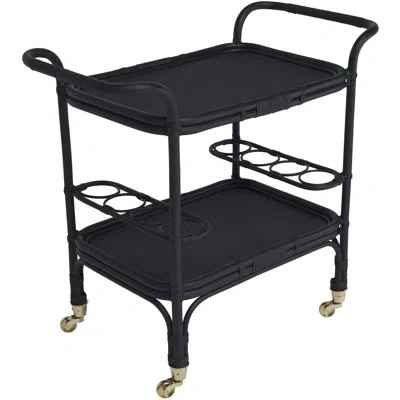 Sika Design Carlo Rattan Bar Cart In Black