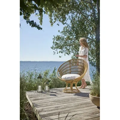 Sika Design Franco Albini Luna Outdoor Sunchair In White Canvas,natural
