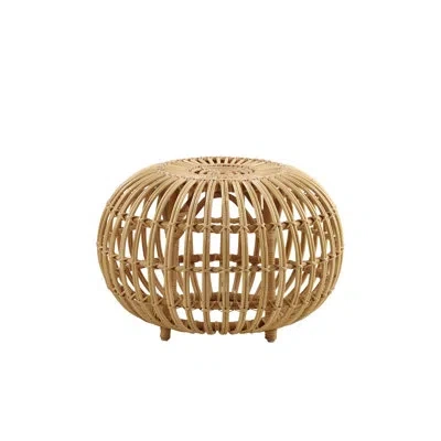 Sika Design Franco Albini Small Rattan Ottoman In Natural