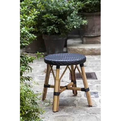 Sika Design Jordyn Simone Rattan Bistro Stool In Black With Black Dots