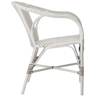Sika Design Madeleine Outdoor Dining Armchair In White With Cappuccino Dots