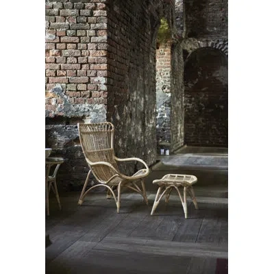 Sika Design Monet Highback Rattan Lounge Chair And Footstool In Natural