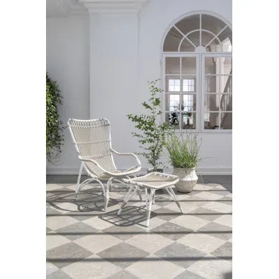 Sika Design Monet Outdoor Highback Lounge Chair And Footstool In Dove White