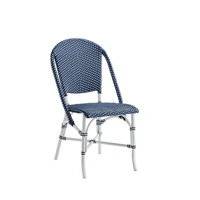 Sika Design Sofie Outdoor Dining Side Chair In Navy With White Dot