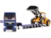 Siku Man Truck Blue Metallic With Low Loader Trailer And Jcb 457 Wheel Loader Yellow 1/87 (ho) Diecast Mo
