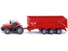 Siku Massey Ferguson 8480 Dyna Vt Tractor Red With Silver Top And Krampe Dump Trailer Red 1/87 (ho) Dieca