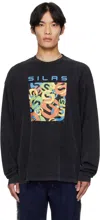 Silas Black Box Artwork Long Sleeve T-shirt In Black