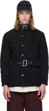 Silas Black Washed Cotton Drill M65 Jacket In Black