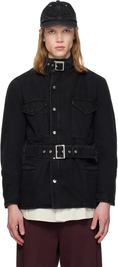 Silas Black Washed Cotton Drill M65 Jacket