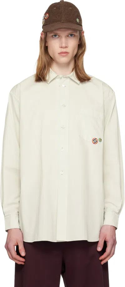 Silas Off-white Overdyed Poplin Shirt In Neutral