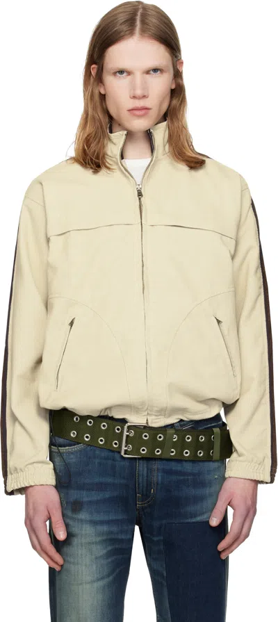 Silas Off-white Washed Corduroy Track Jacket In Neutral