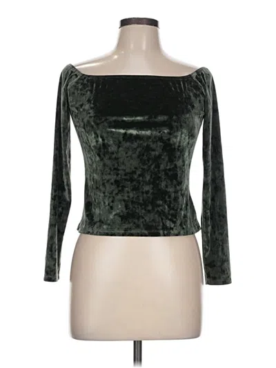 Pre-owned Silence And Noise 3/4 Sleeve Top Green Boatneck Tops
