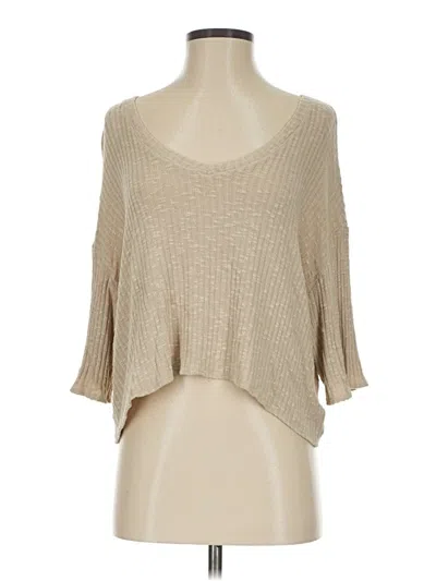 Pre-owned Silence And Noise 3/4 Sleeve T-shirt In Tan