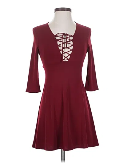 Pre-owned Silence And Noise Casual Dress In Burgundy