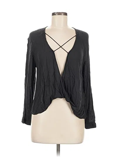 Pre-owned Silence And Noise Long Sleeve Blouse In Black