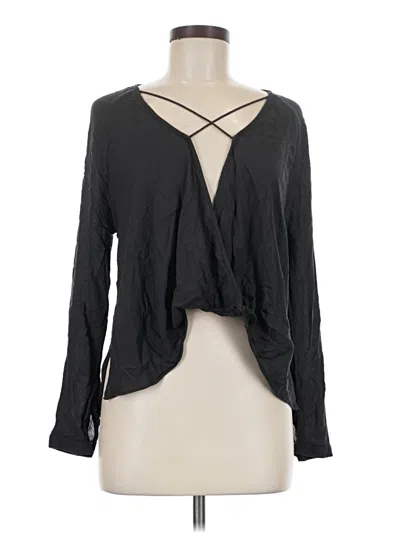 Pre-owned Silence And Noise Long Sleeve Blouse In Black