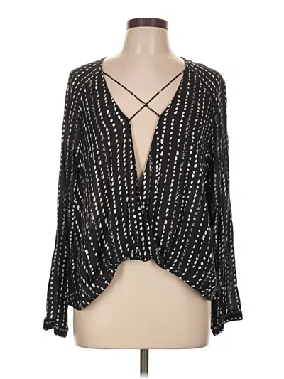 Pre-owned Silence And Noise Long Sleeve Blouse In Black