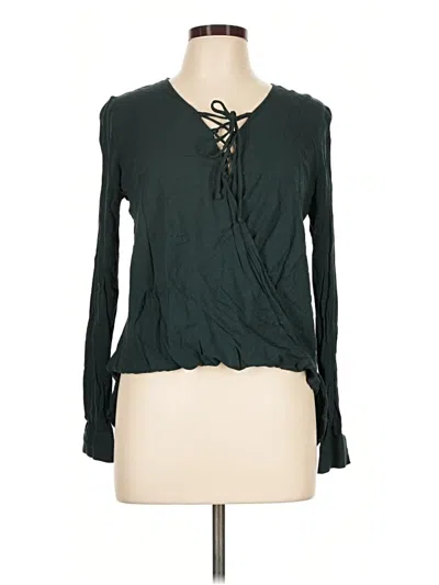 Pre-owned Silence And Noise Long Sleeve Blouse In Green