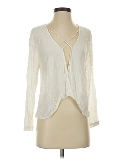 Pre-owned Silence And Noise Long Sleeve Blouse In Ivory
