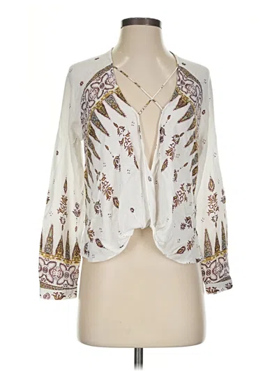 Pre-owned Silence And Noise Long Sleeve Blouse In Ivory
