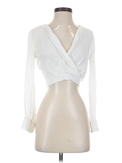 Pre-owned Silence And Noise Long Sleeve Blouse In White