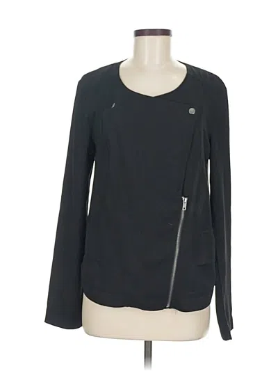 Pre-owned Silence And Noise Long Sleeve Top Black Crew Neck Tops