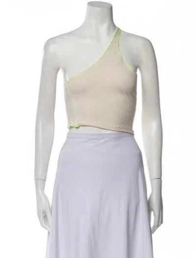 Pre-owned Silence And Noise One-shoulder Sleeveless Crop Top In Neutral
