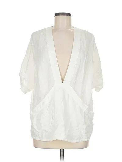 Pre-owned Silence And Noise Short Sleeve Blouse In White