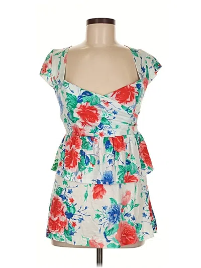 Pre-owned Silence And Noise Short Sleeve Blouse In White